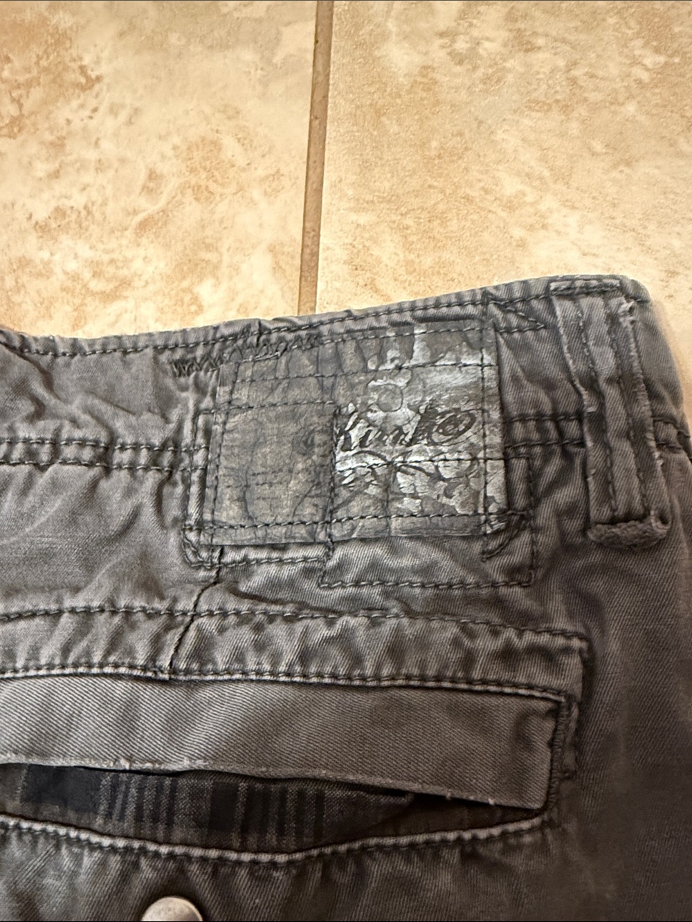 JNCO Style Men's Dark Gray Relaxed Fit Embroidered pants - Picture 5 of 6